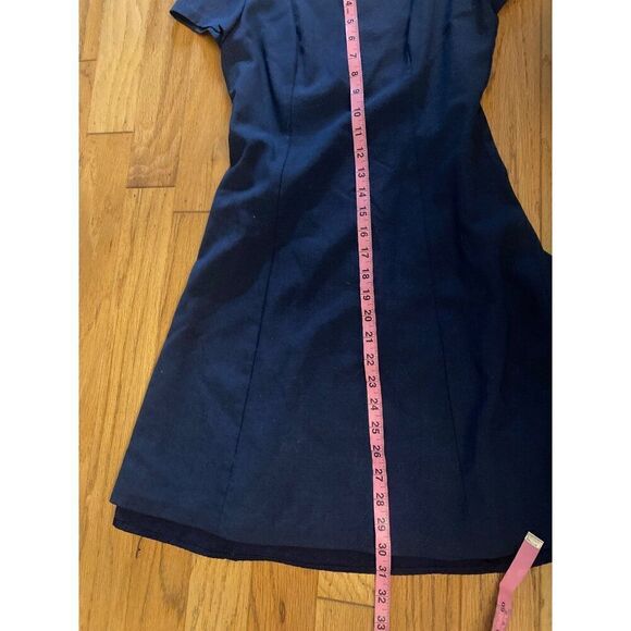 Theory women's Navy Blue A-Line knee length short sleeve lined Dress Size 2 - Picture 9 of 9